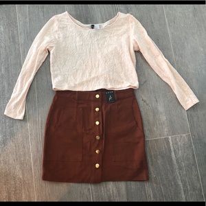NWT Brown High Waisted Atmosphere Skirt